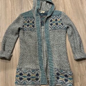 Women’s Royal Robbins Hooded Nordic Fair Isle Wool Blend Jacket/Cardigan